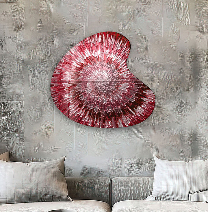 Red Abstract Style Irregular Glass Wall Art, glass pictures for Wall, glass prints wall art
