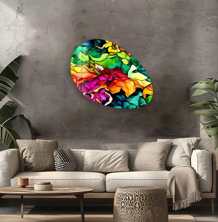Vivid Pink Watercolor Oval Glass Wall Art, Glass Printing Wall Art, Print photos on glass
