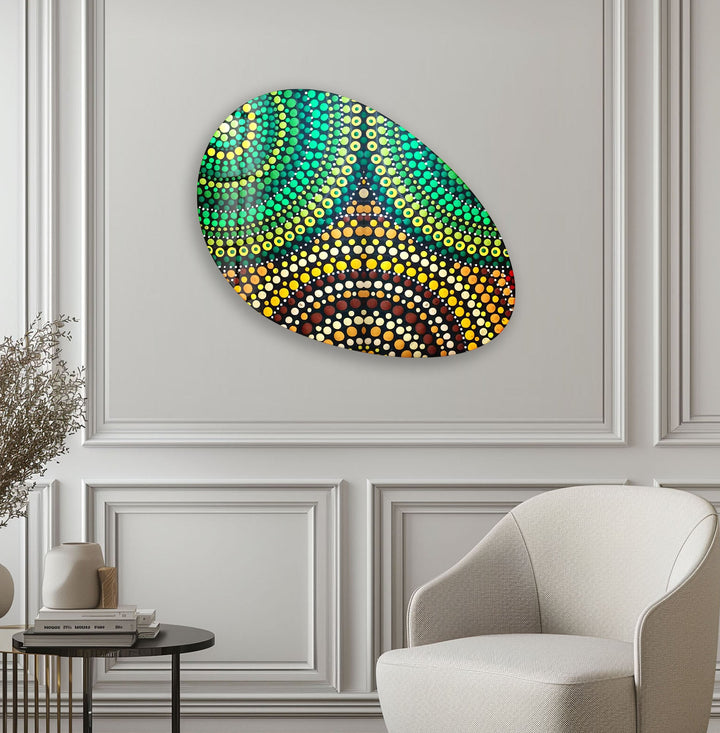 Green Marble Pattern Oval Glass Wall Art, glass photo prints, glass picture prints
