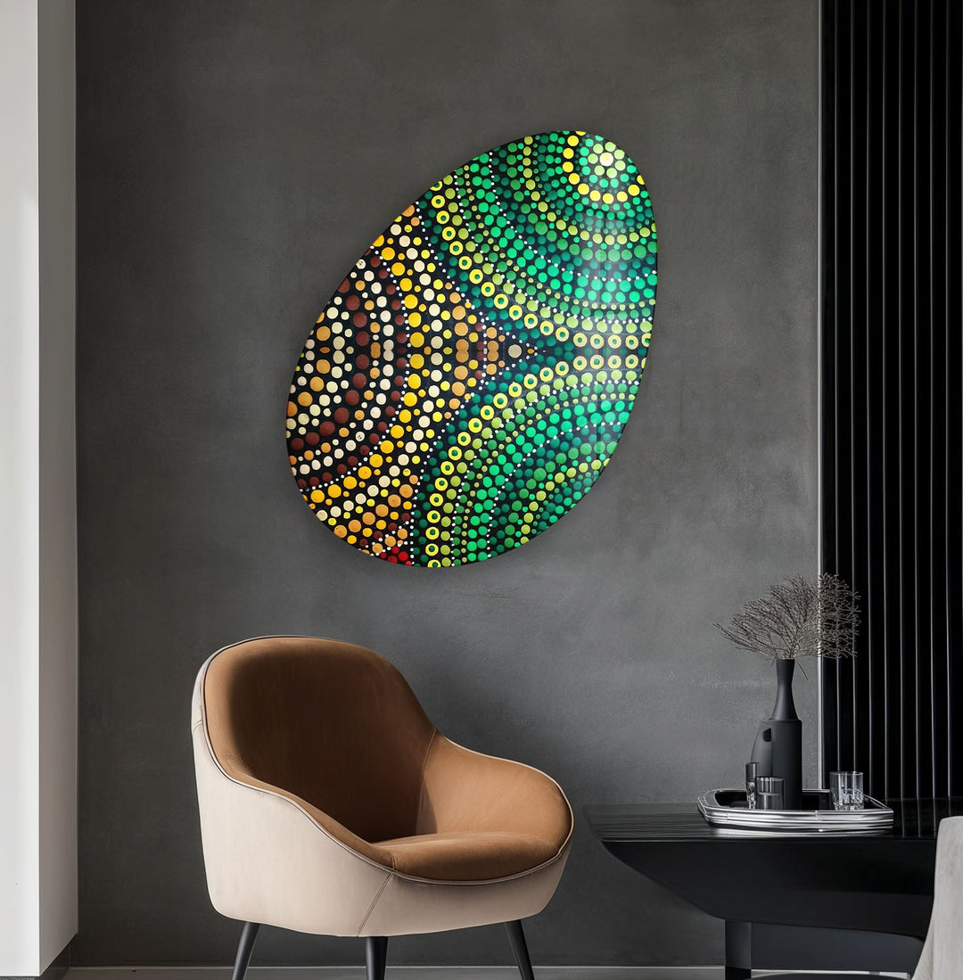 Green Marble Pattern Oval Glass Wall Art, art glass wall art, glass wall art pictures
