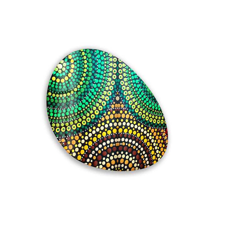 Green Marble Pattern Oval Glass Wall Art, glass image printing, glass prints from photos
