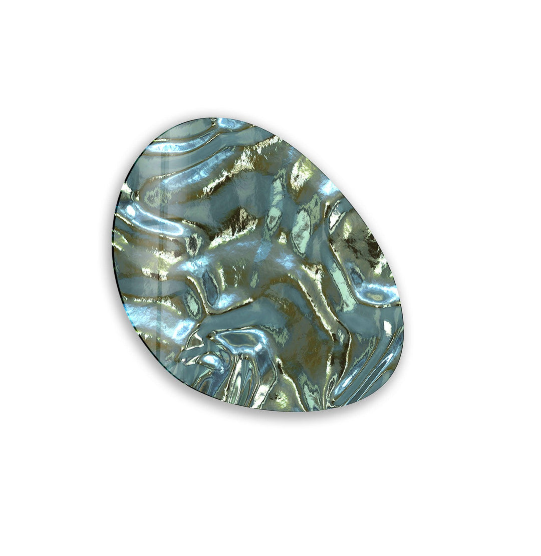 Modern Green Abstract Oval Glass Wall Art, glass image printing, glass prints from photos
