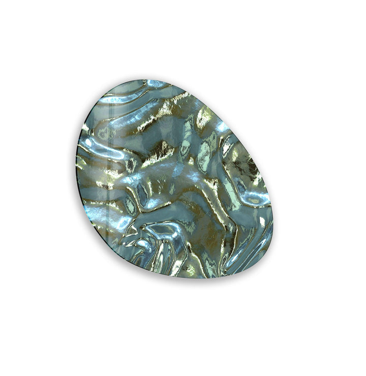 Modern Green Abstract Oval Glass Wall Art, glass image printing, glass prints from photos
