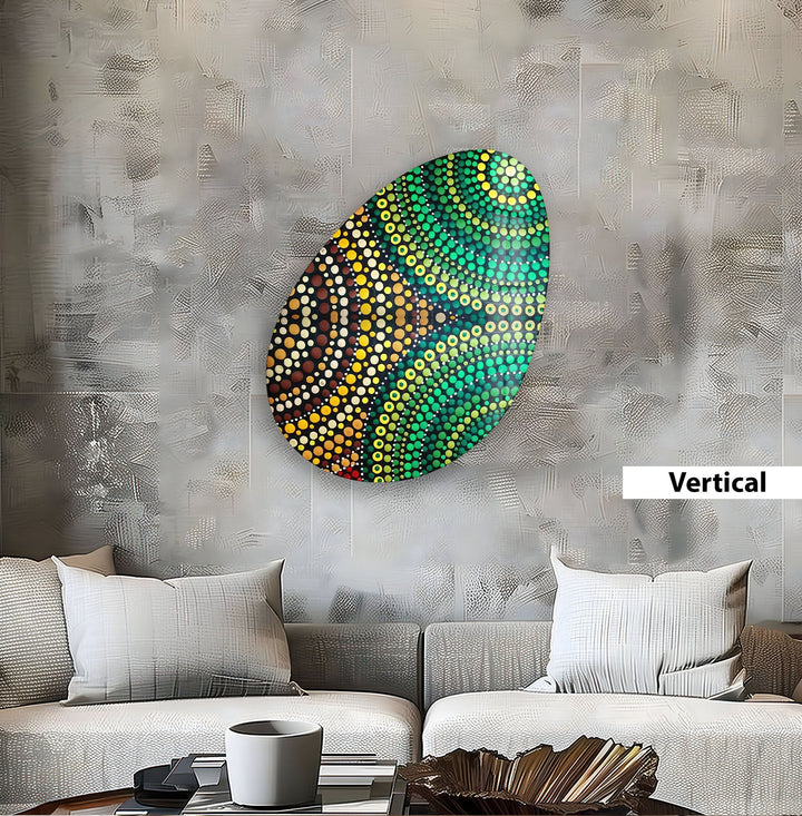 Green Marble Pattern Oval Glass Wall Art, stained glass wall art, stained glass wall decor
