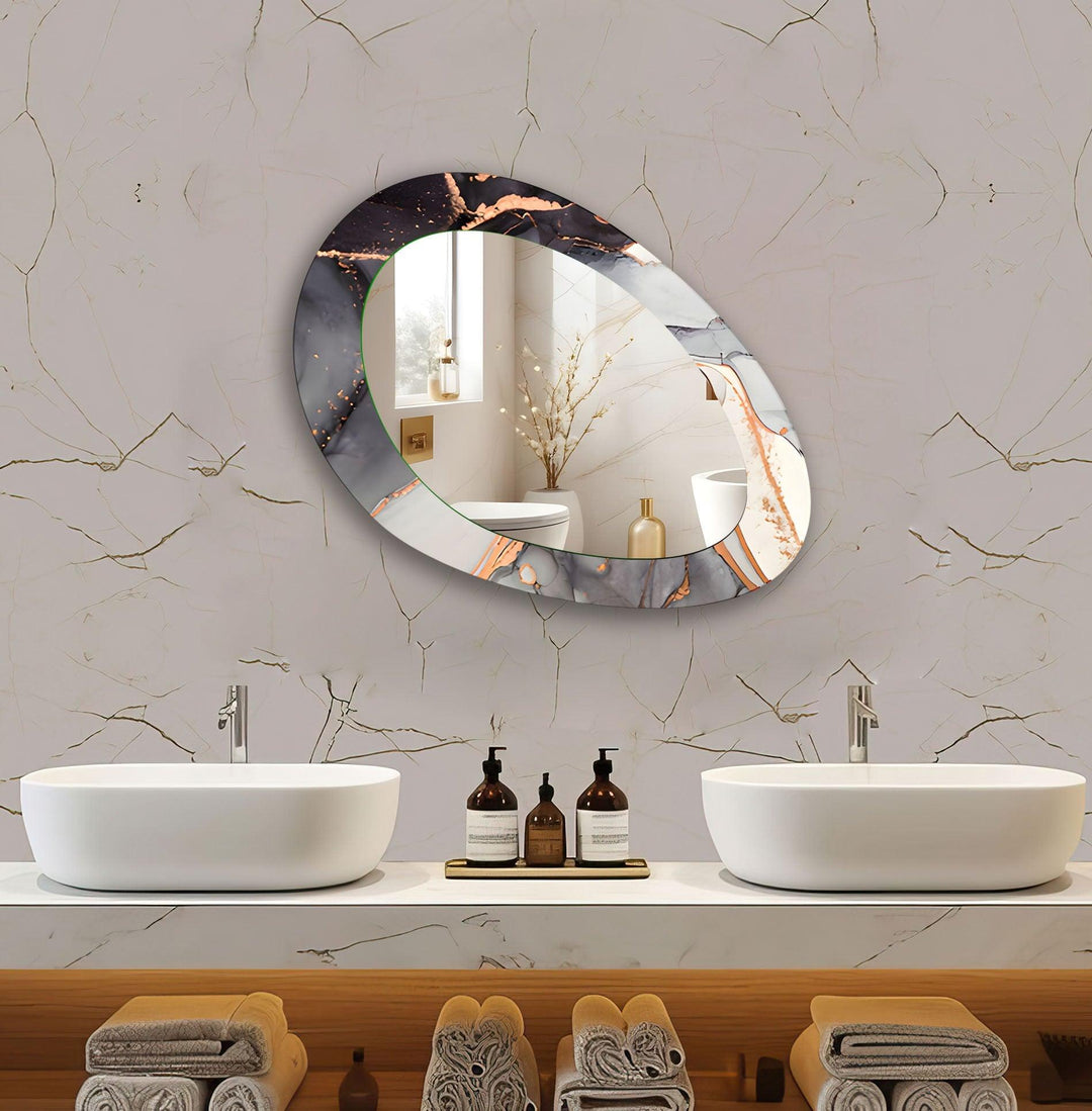 Wall mirrors designed with bold geometric shapes to make a striking statement
