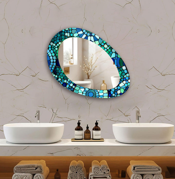 Wall mirrors designed with decorative accents to serve as both art and practicality
