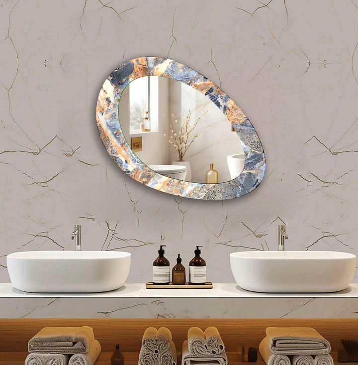 Mirrored wall art showcasing creative patterns and reflective designs for a contemporary touch
