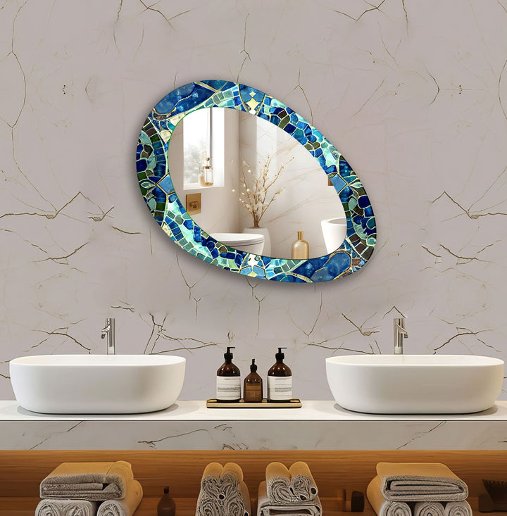 Mirror wall art inspired by abstract forms, perfect for adding a touch of artistic charm
