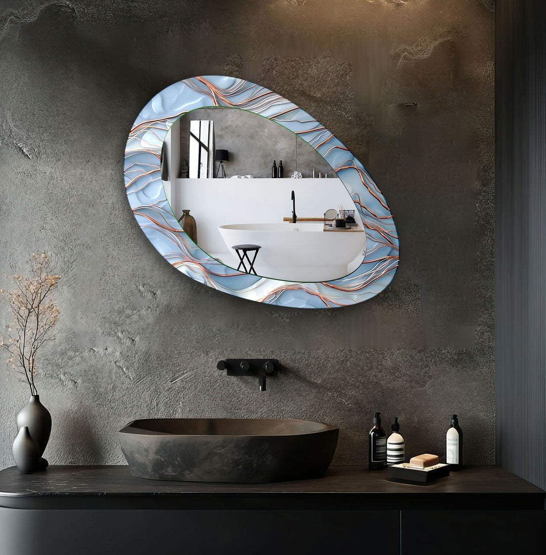 Wall mirrors with artistic frames that serve as both functional and decorative pieces
