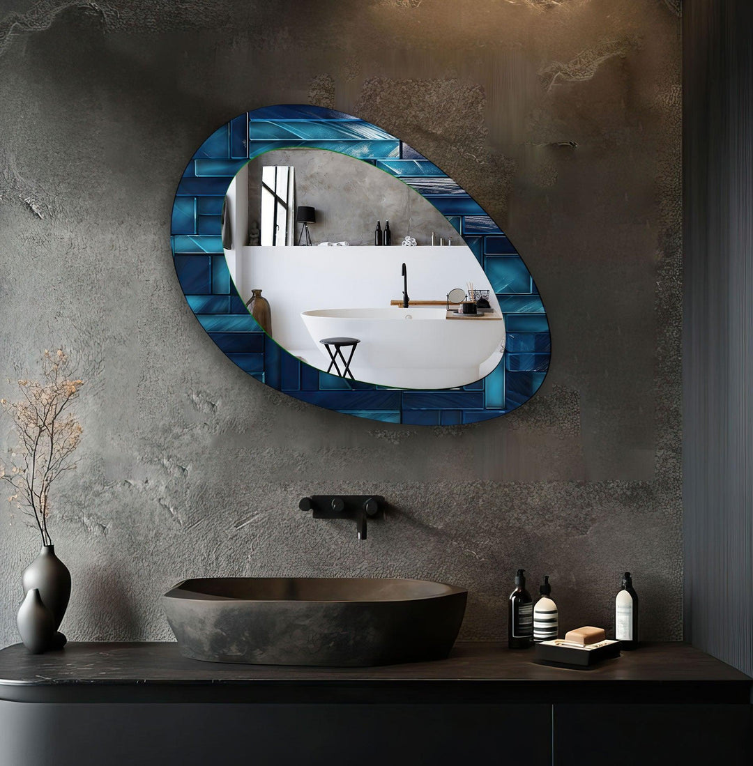 Mirror wall decor combining reflective surfaces and artistic shapes for a stunning focal point
