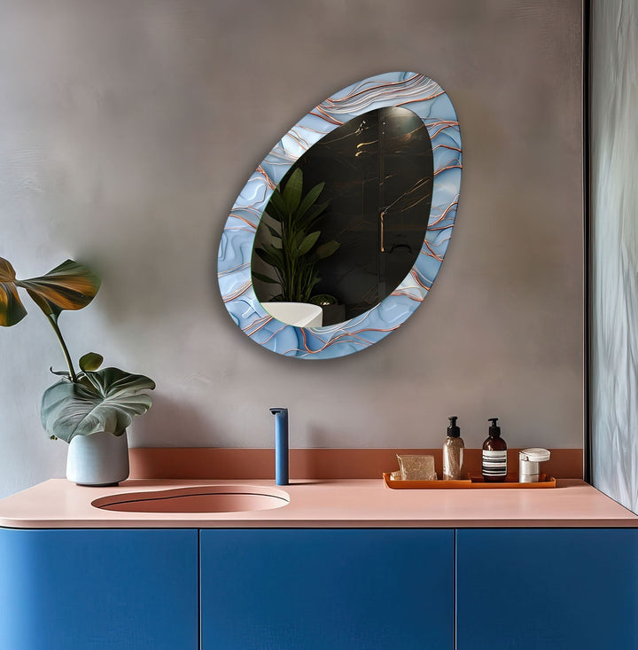 Mirror wall art inspired by geometric designs, adding sophistication to any decor style

