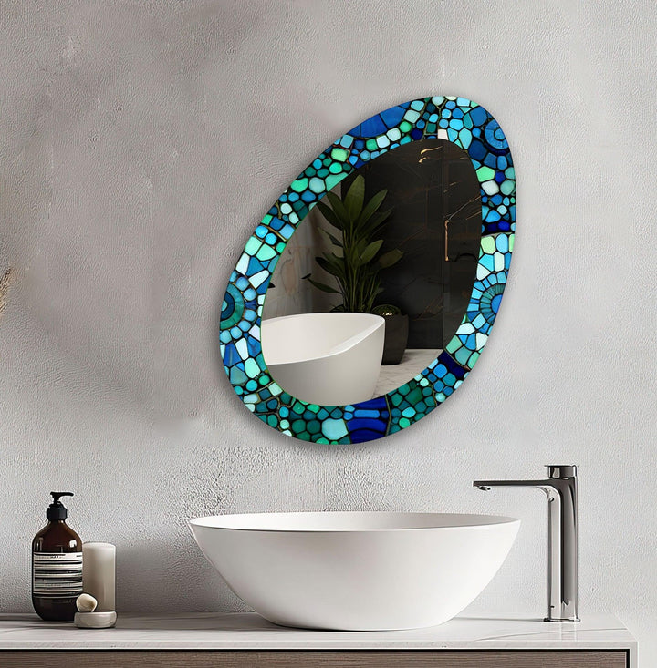 Decorative wall mirror blending artistic patterns with modern functionality for a unique look
