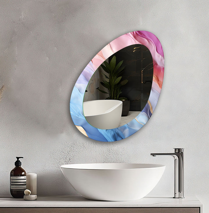 Mirrored wall art inspired by geometric elegance, perfect for adding depth and dimension
