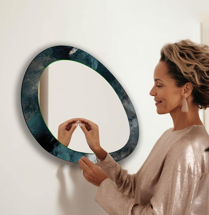 Mirror wall art inspired by geometric designs, adding sophistication to any decor style
