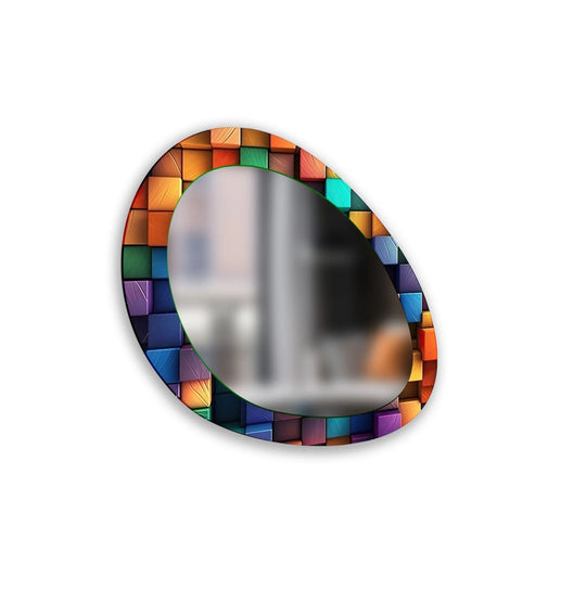 Color Stained Mirror Asymmetrical Wall Mirror - MyPhotoStation