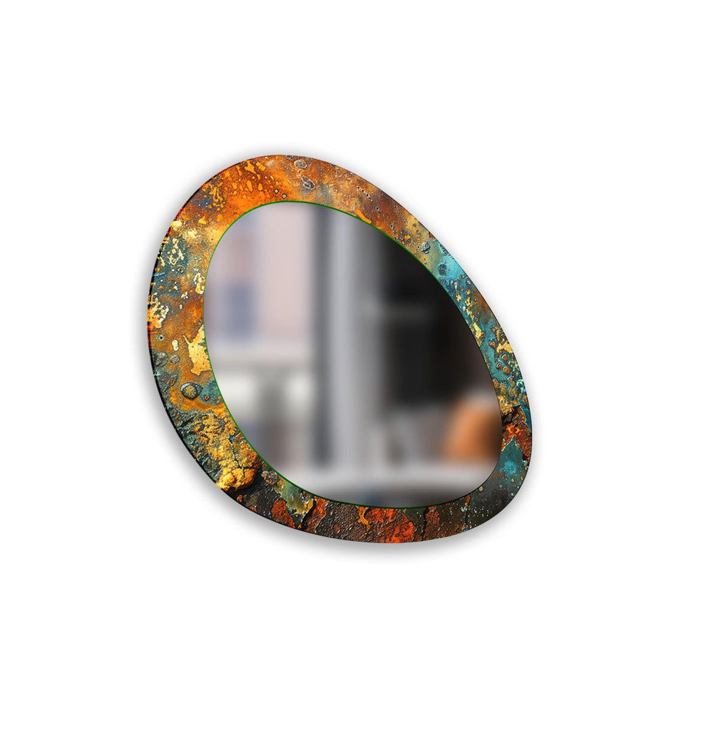 Mirrored wall art crafted with bold patterns for a modern and sophisticated touch
