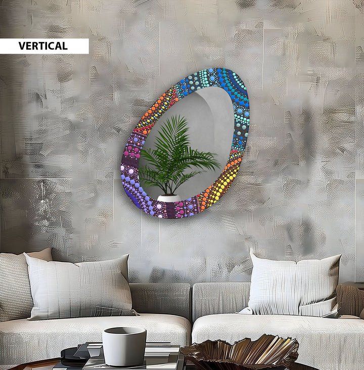 Mirrored wall art inspired by geometric elegance, perfect for adding depth and dimension
