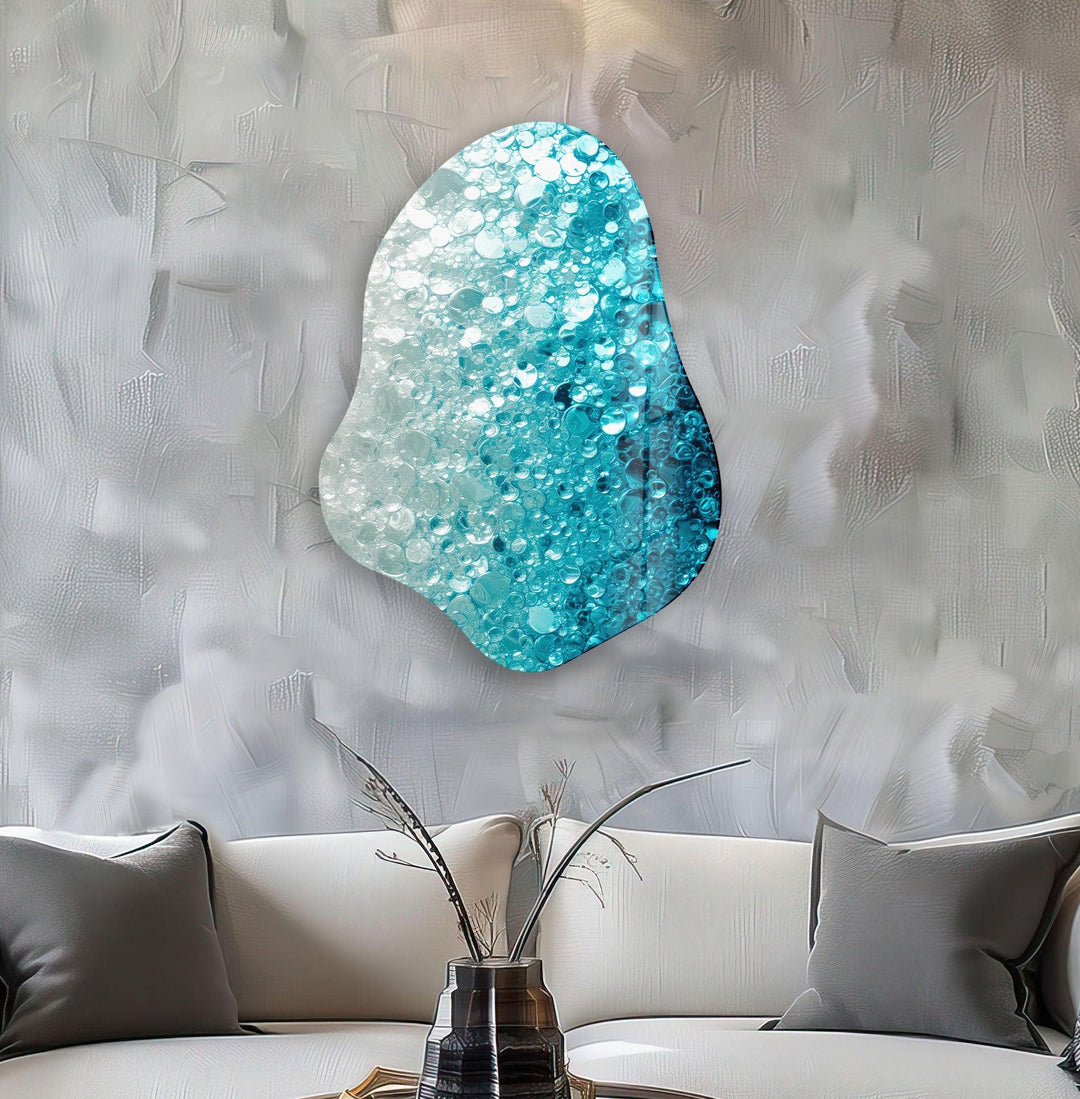 Unique Blue Abstarct Glass Wall Art, glass photo prints, glass picture prints
