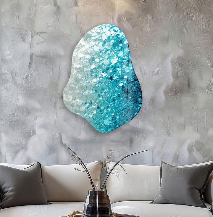 Unique Blue Abstarct Glass Wall Art, glass photo prints, glass picture prints

