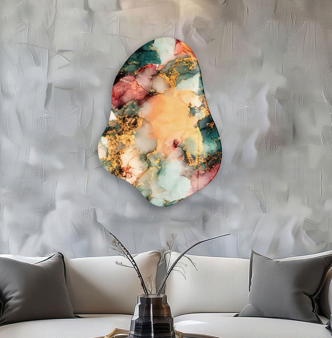 Yellow Abstract Modern Glass Wall Art, art glass wall art, glass wall art pictures
