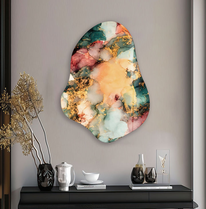 Yellow Abstract Modern Glass Wall Art, glass image printing, glass prints from photos
