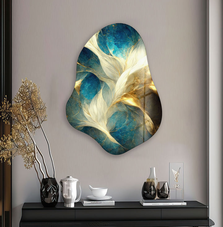 Stylish Green Marbled Glass Wall Art, glass image printing, glass prints from photos
