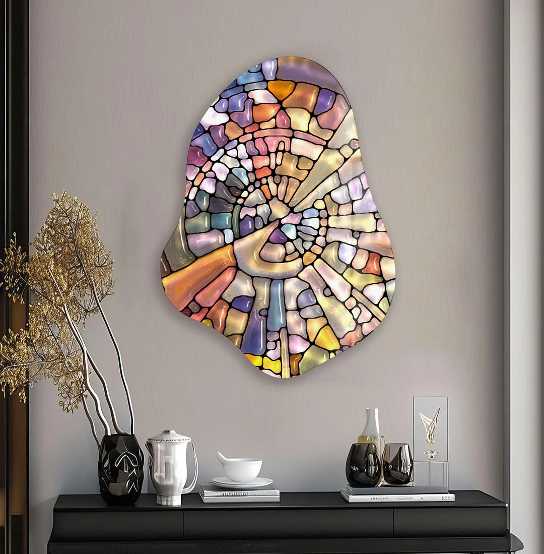 Stylish Colorful Stained Glass Wall Art, Glass Printing Wall Art, Print photos on glass
