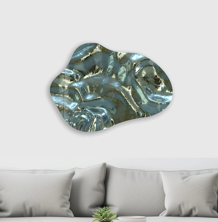 Stylish Green Abstract Glass Wall Art, glass pictures for Wall, glass prints wall art
