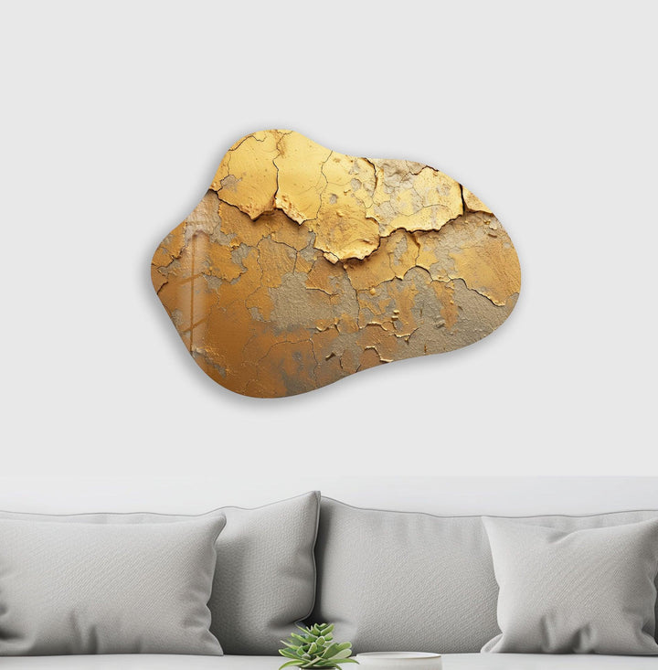Elegant Gold Decorative Glass Wall Art, Glass Printing Wall Art, Print photos on glass
