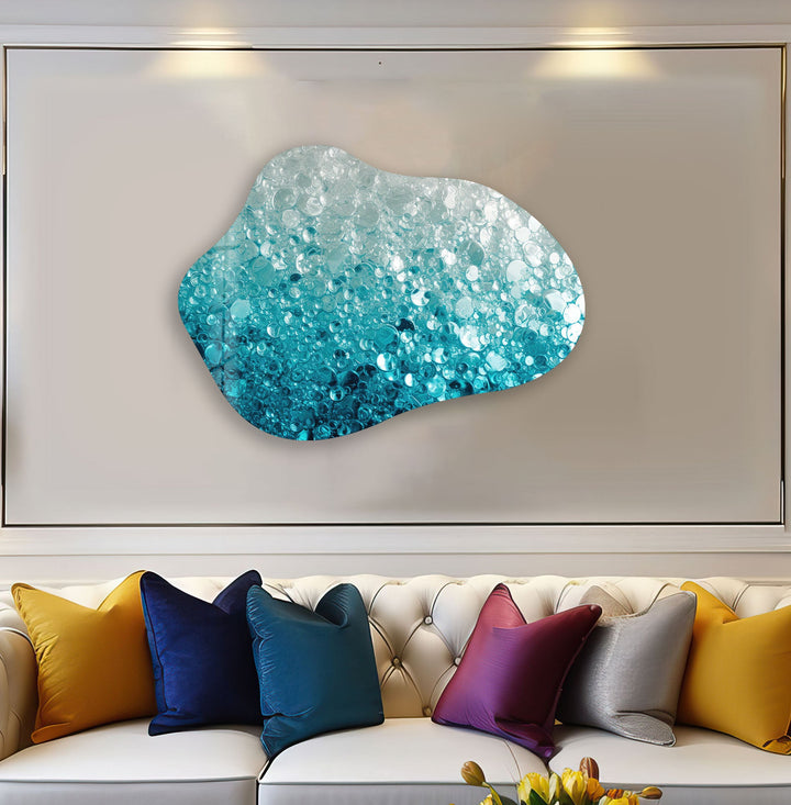 Unique Blue Abstarct Glass Wall Art, glass image printing, glass prints from photos

