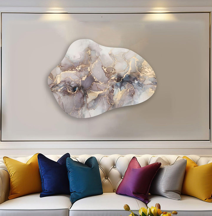Light Brown Alcohol Ink Modern Glass Wall Art, glass art painting, glass art for the Wall

