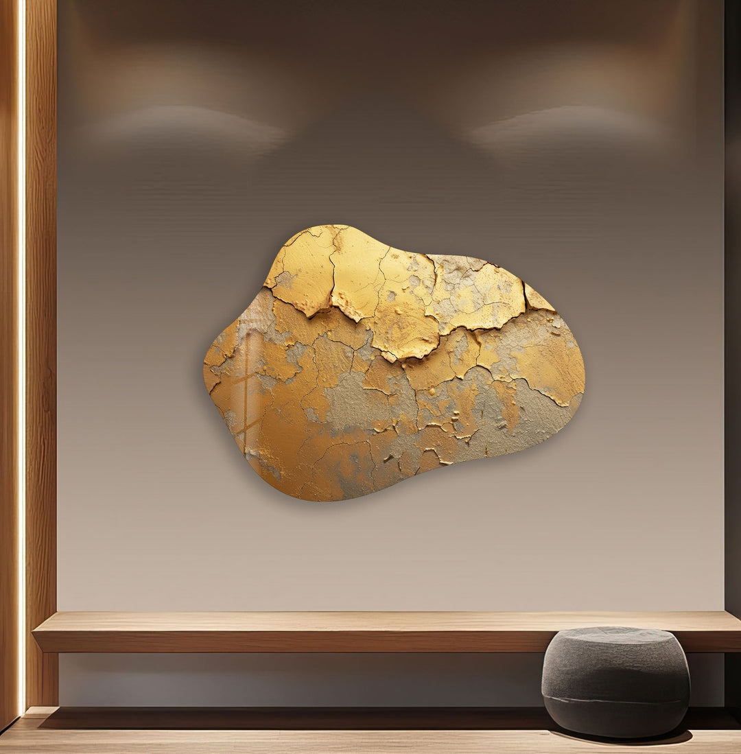 Elegant Gold Decorative Glass Wall Art, glass pictures for Wall, glass prints wall art
