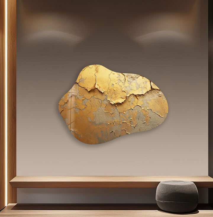 Elegant Gold Decorative Glass Wall Art, glass pictures for Wall, glass prints wall art
