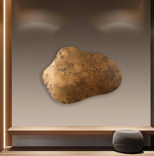 Copper Color Print Abstract Glass Wall Art, print picture on glass, Tempered Glass Wall Art

