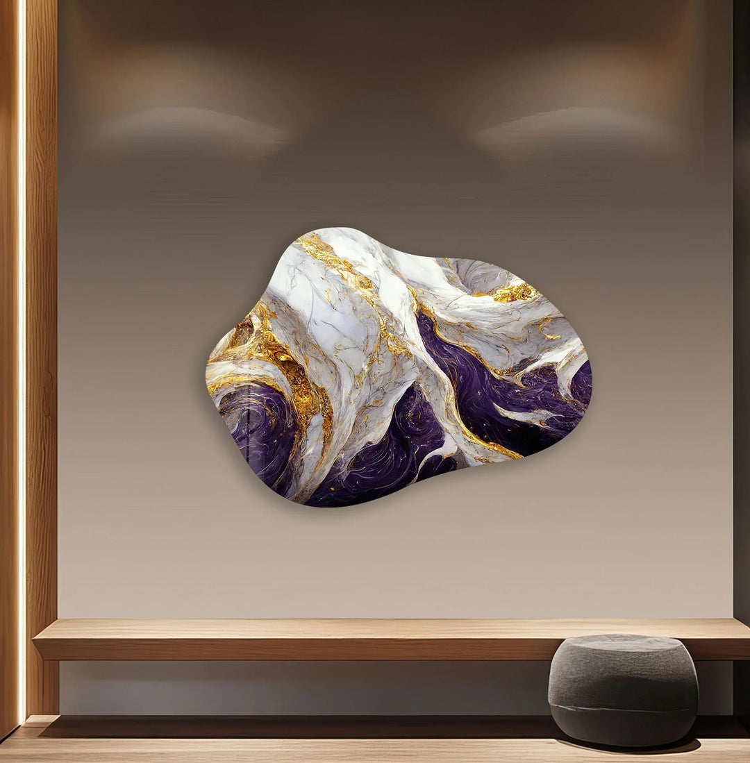 Stylish Gold Marble Glass Wall Art, large glass photo prints, glass wall photos
