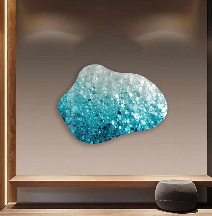 Unique Blue Abstarct Glass Wall Art, glass pictures for Wall, glass prints wall art
