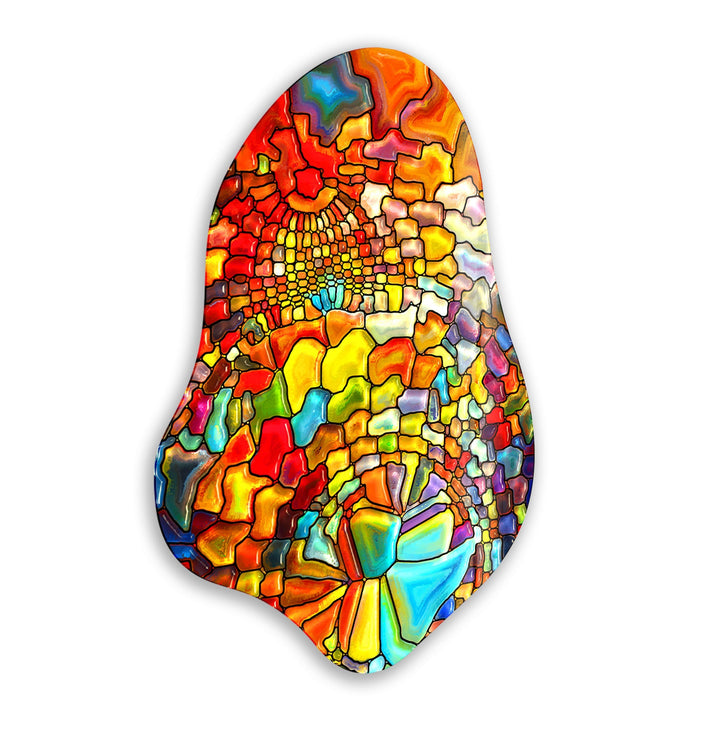 Stylish Orange Stained Glass Wall Art, glass image printing, glass prints from photos
