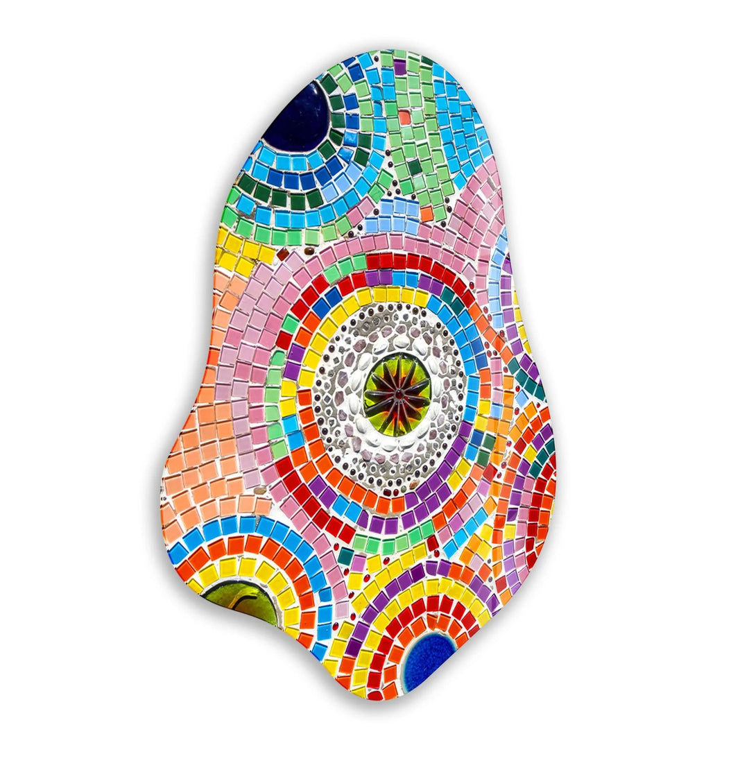 Stylish Pink Mosaic Irregular Glass Wall Art, glass image printing, glass prints from photos
