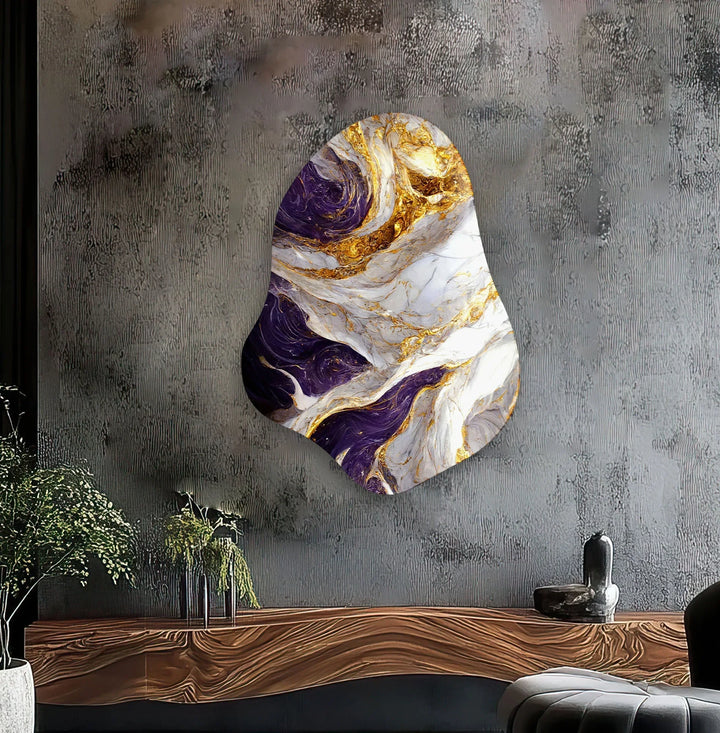 Stylish Gold Marble Glass Wall Art, photo print on glass, prints on glass wall art
