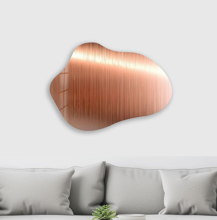 Rose Gold Panel Glass Wall Art, glass pictures for Wall, glass prints wall art
