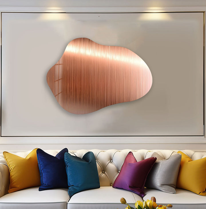 Rose Gold Panel Glass Wall Art, custom glass photo prints, large glass prints
