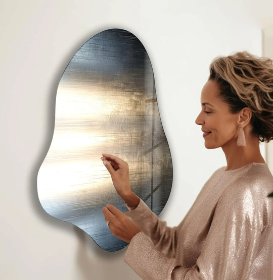 Silver Elegant Glass Wall Art, picture on glass wall art, photos printed on glass
