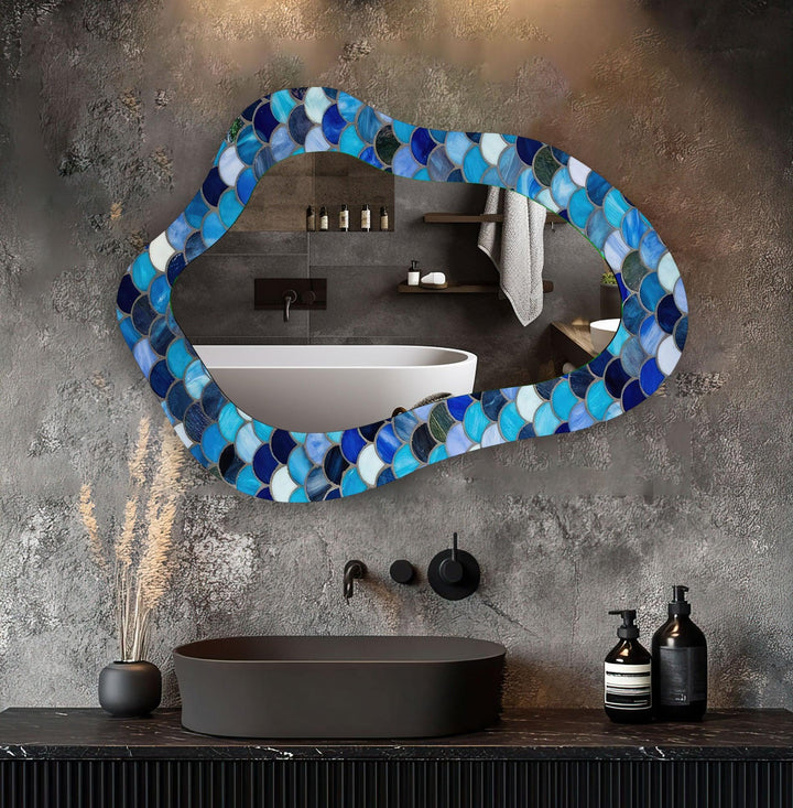 Wall mirrors designed with decorative accents to serve as both art and practicality

