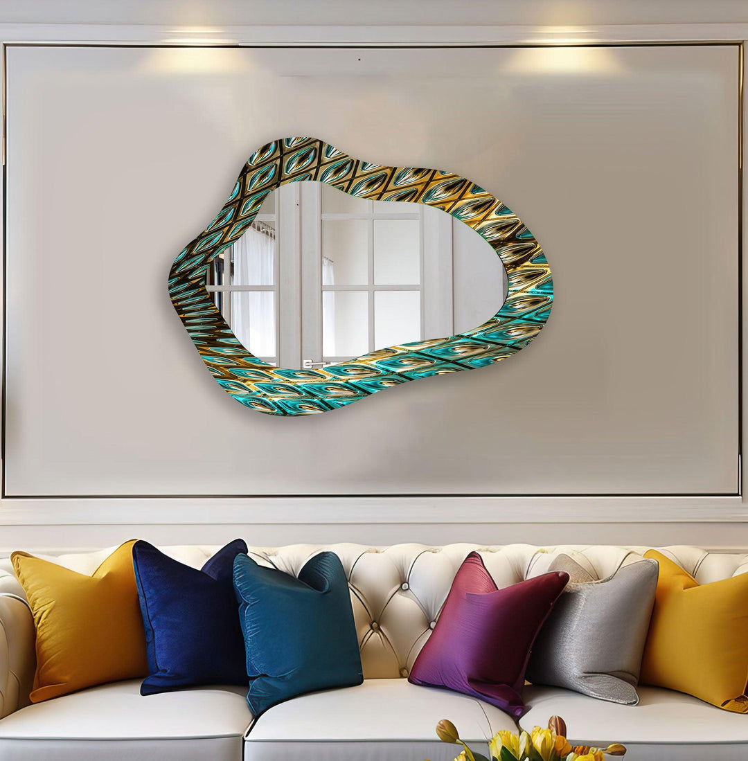 Wall mirrors with artistic frames that serve as both functional and decorative pieces
