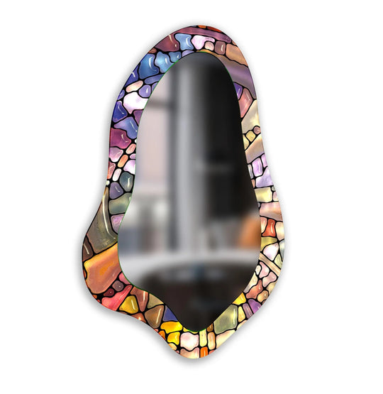 Mirror wall art inspired by abstract forms, perfect for adding a touch of artistic charm
