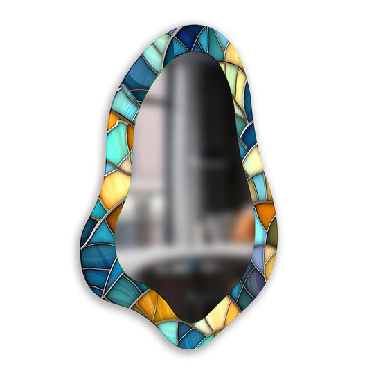 Decorative wall mirror with unique shapes and reflective surfaces for a chic statement
