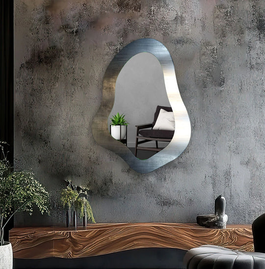 Entryway Metalic Grey Modern Wall Mirror - MyPhotoStation