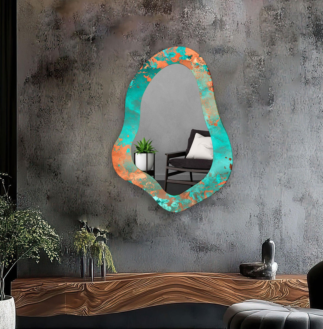 Mirror wall art inspired by geometric designs, adding sophistication to any decor style

