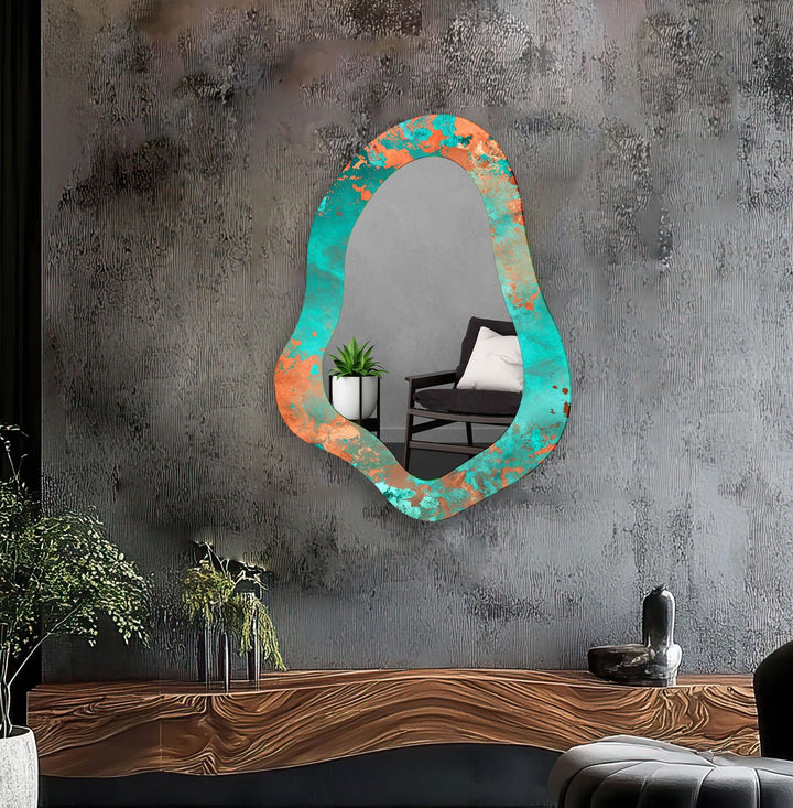 Mirror wall art inspired by geometric designs, adding sophistication to any decor style
