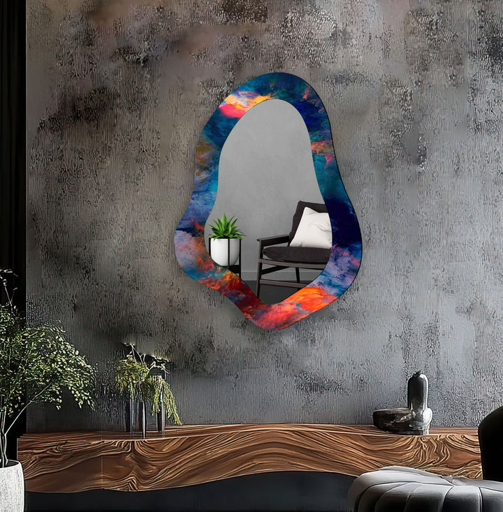 Wall mirrors designed with bold geometric shapes to make a striking statement
